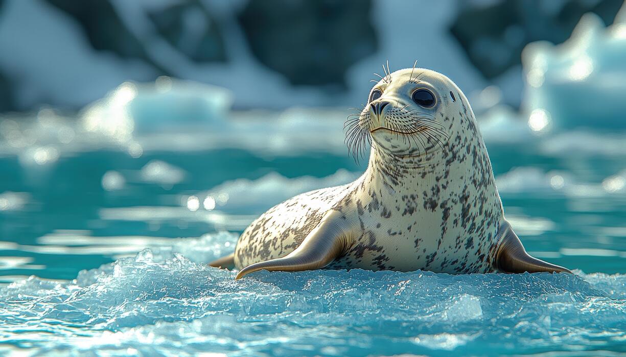 1225x700 Leopard Seal Pup On Ice Floe In Arctic Waters