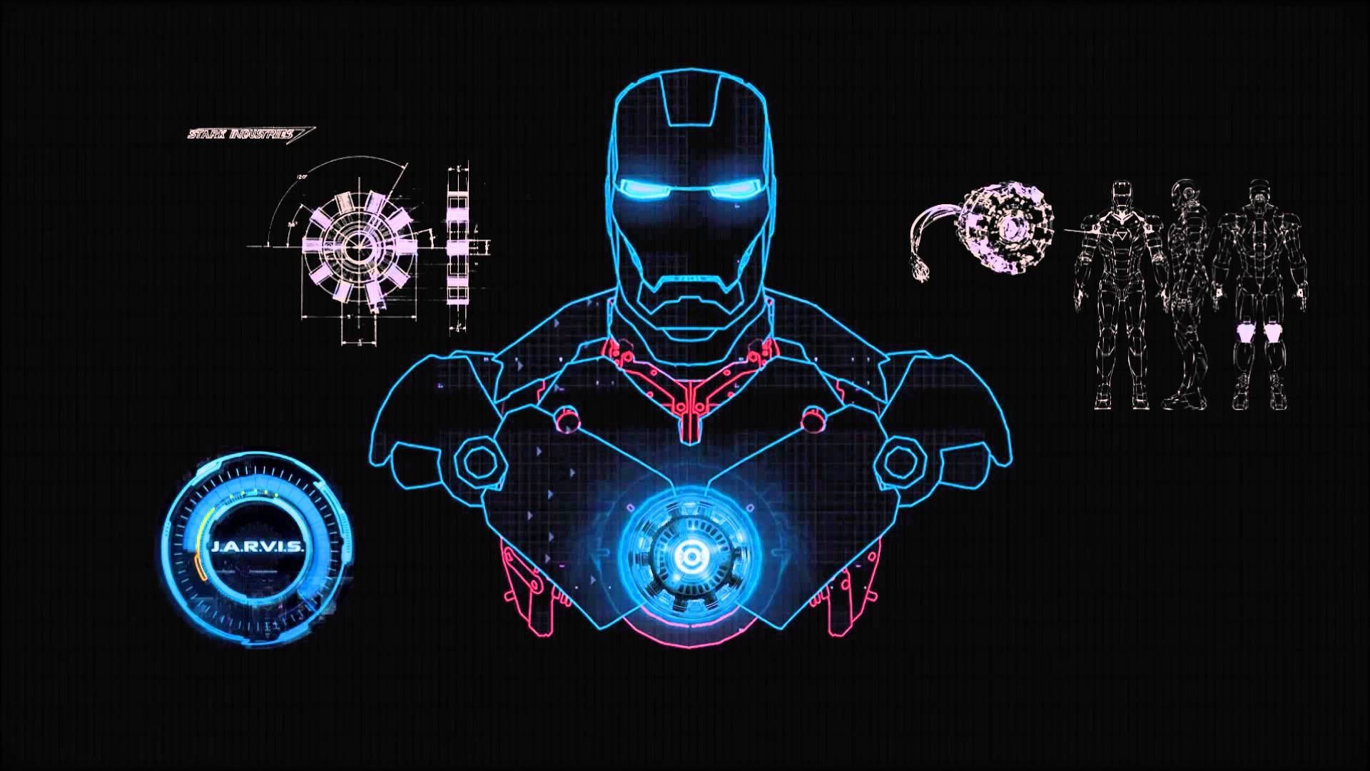 1920x1080 Robotic Iron Man Logo Wallpaper