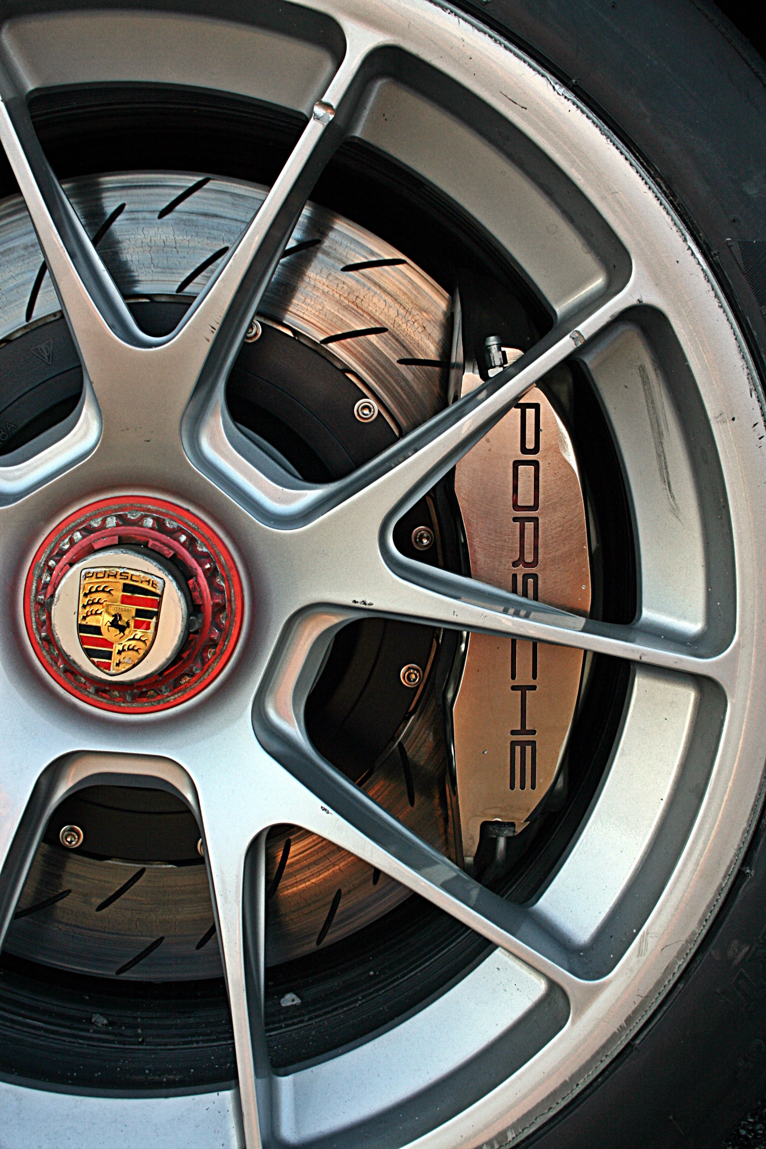 2592x3888 Gray Porsche spoked vehicle wheel, Porsche, car, race cars, street HD wallpaper