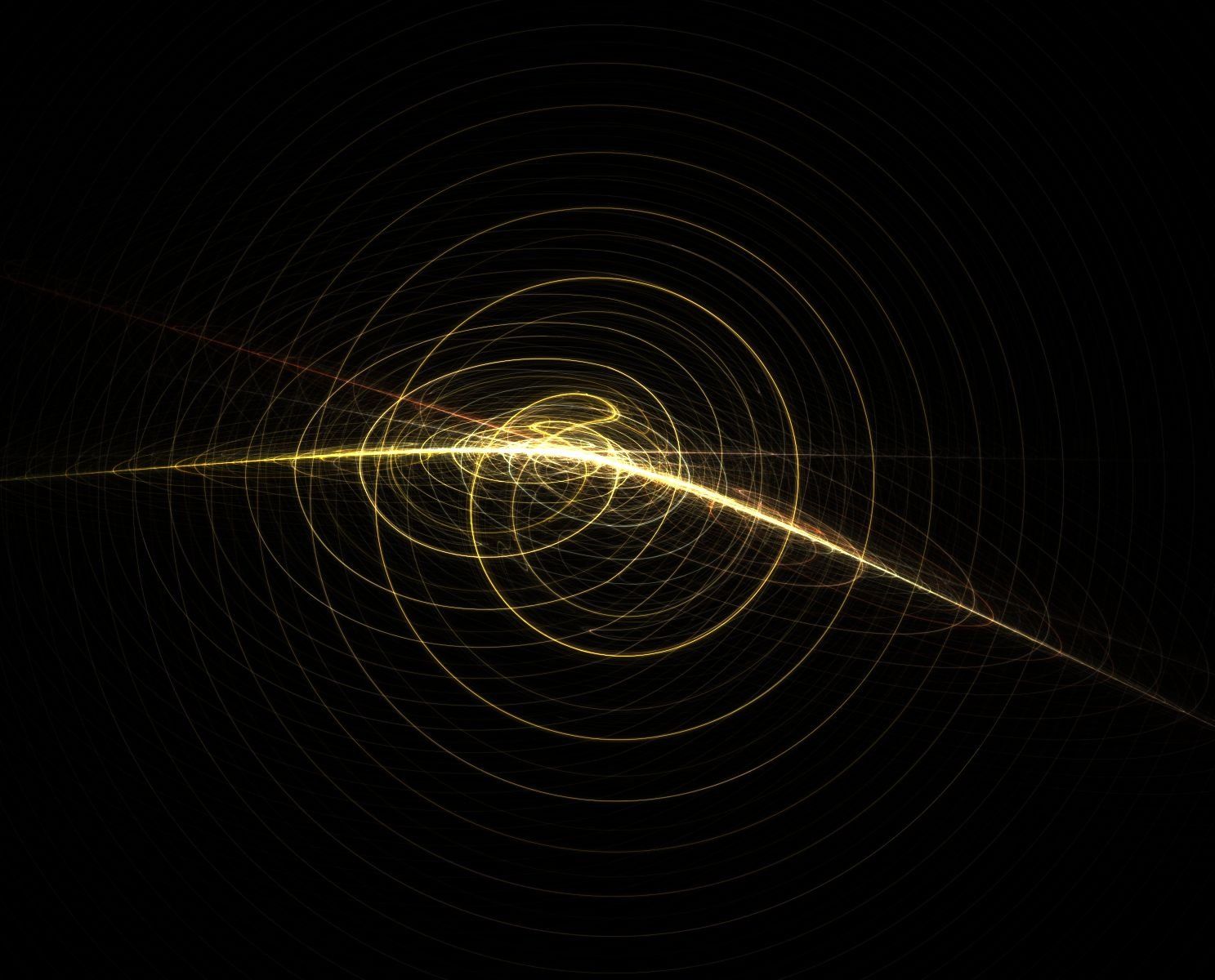 1487x1200 Radiant Yellow Orbit Generative HD Wallpaper