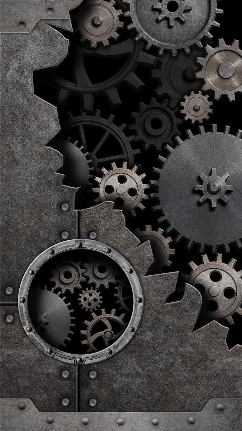 800x1422 Steampunk, gears, black, gold, sewer, guerra, mechanism, mechanical, wear, watch, HD phone wallpaper