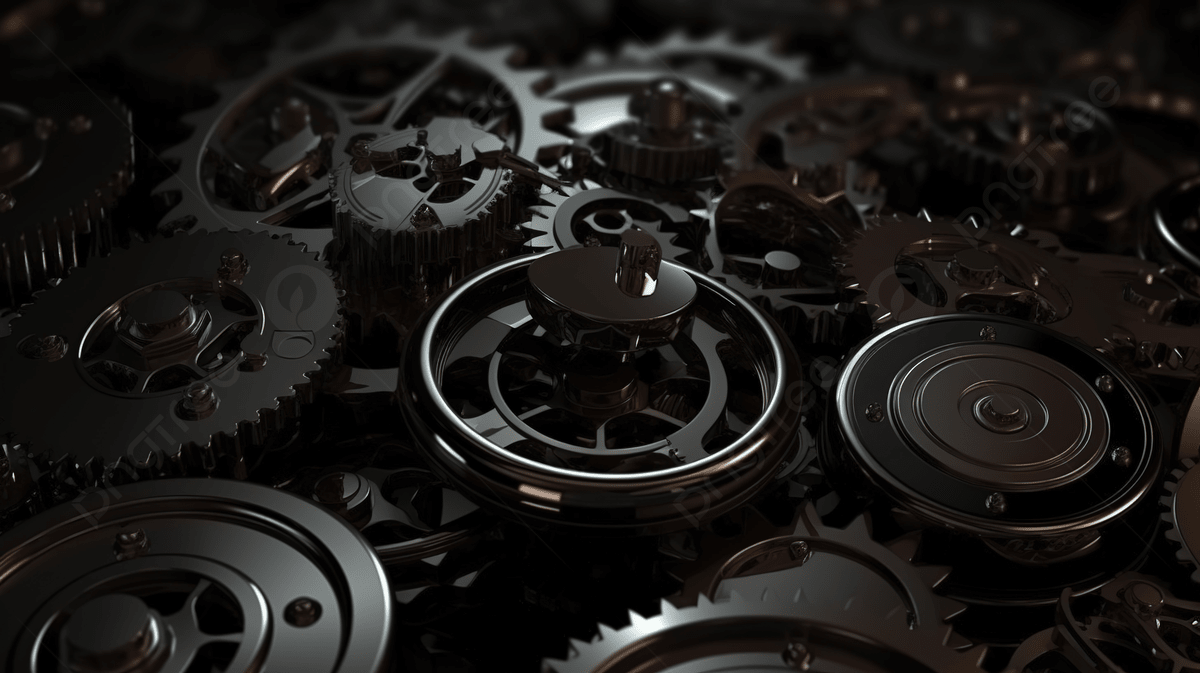 1200x673 Black Mechanical Gears In The 3D Animation Photo And Picture For Free Download