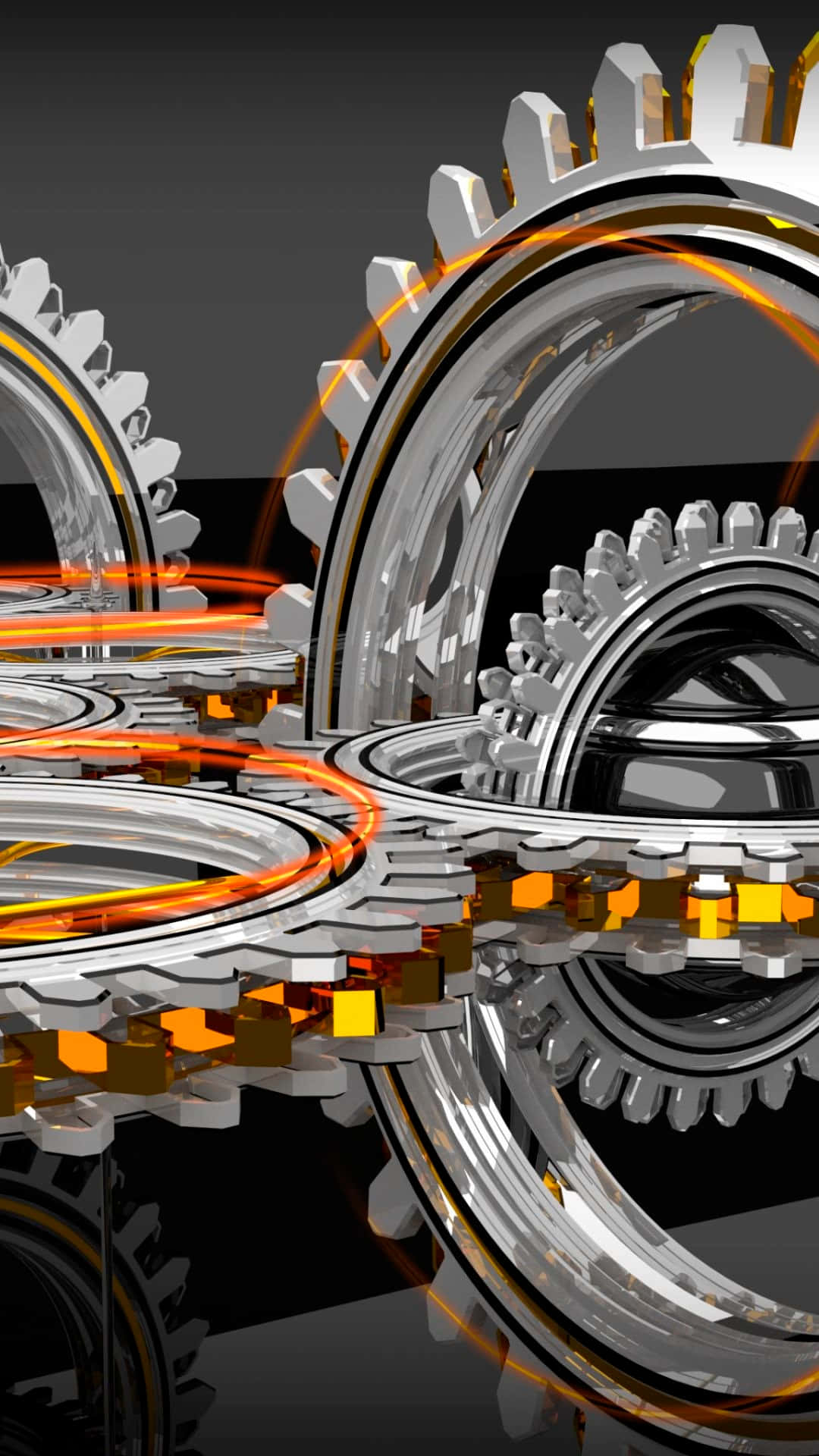 1080x1920 Download a set of gears on a black background Wallpaper