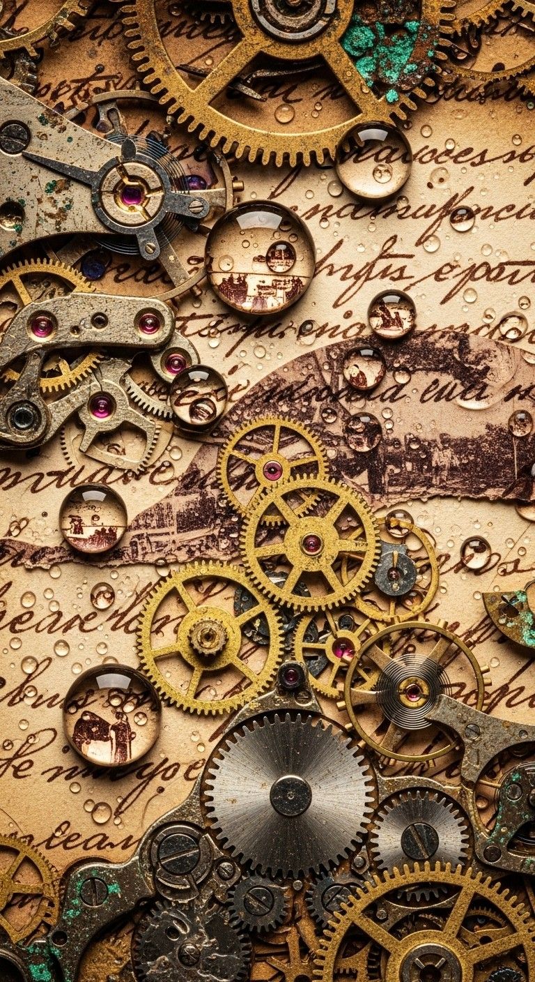 768x1408 Download Steam Punk Artwork Image, Gears, Typewriter