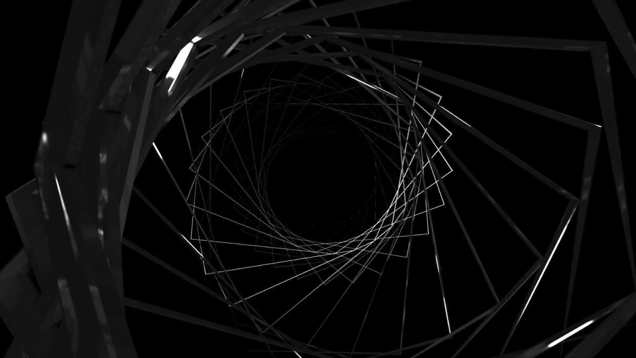 1244x700 Dark abstract shiny metallic spiral background animation. This mechanical spiraling motion background is full HD and a seamless loop