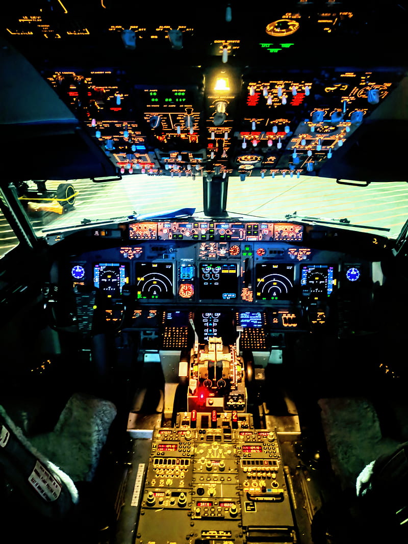 800x1067 Cockpit aircraft, airplane, computer, computers, night, HD phone wallpaper