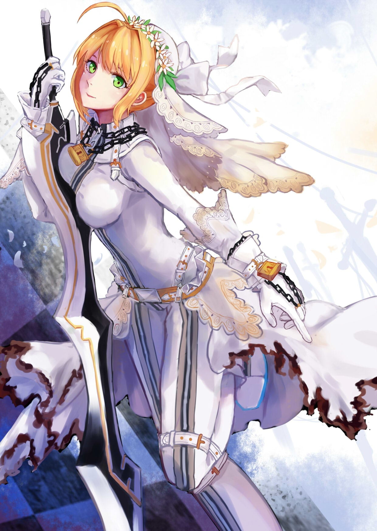 1240x1748 Fate Nero Claudius, Fate Extra, Saber, Short Hair, Blonde HD Wallpaper