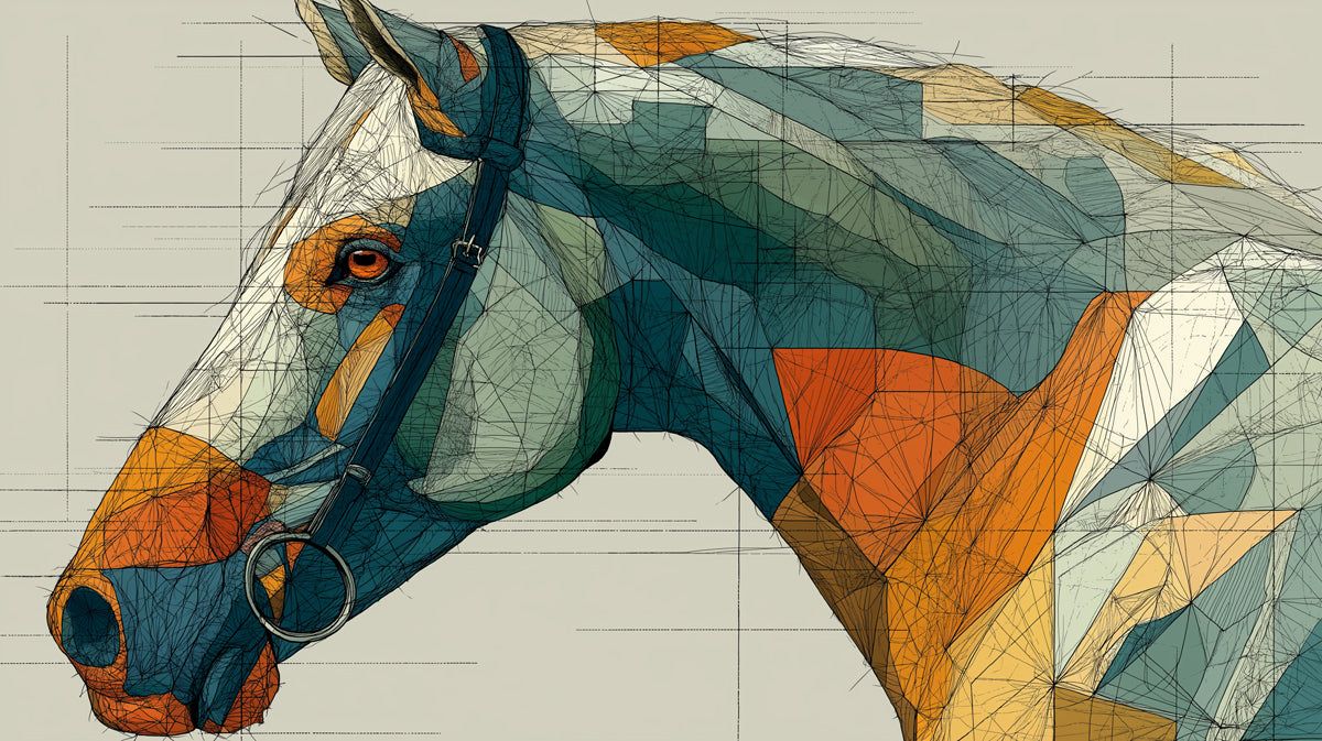 1200x673 Geometric Horse Portrait Mural Wallpaper