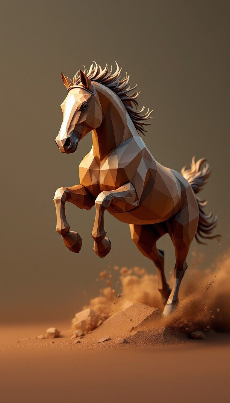 768x1344 Download Geometric Horse Leaping Image, Horse, Leaping