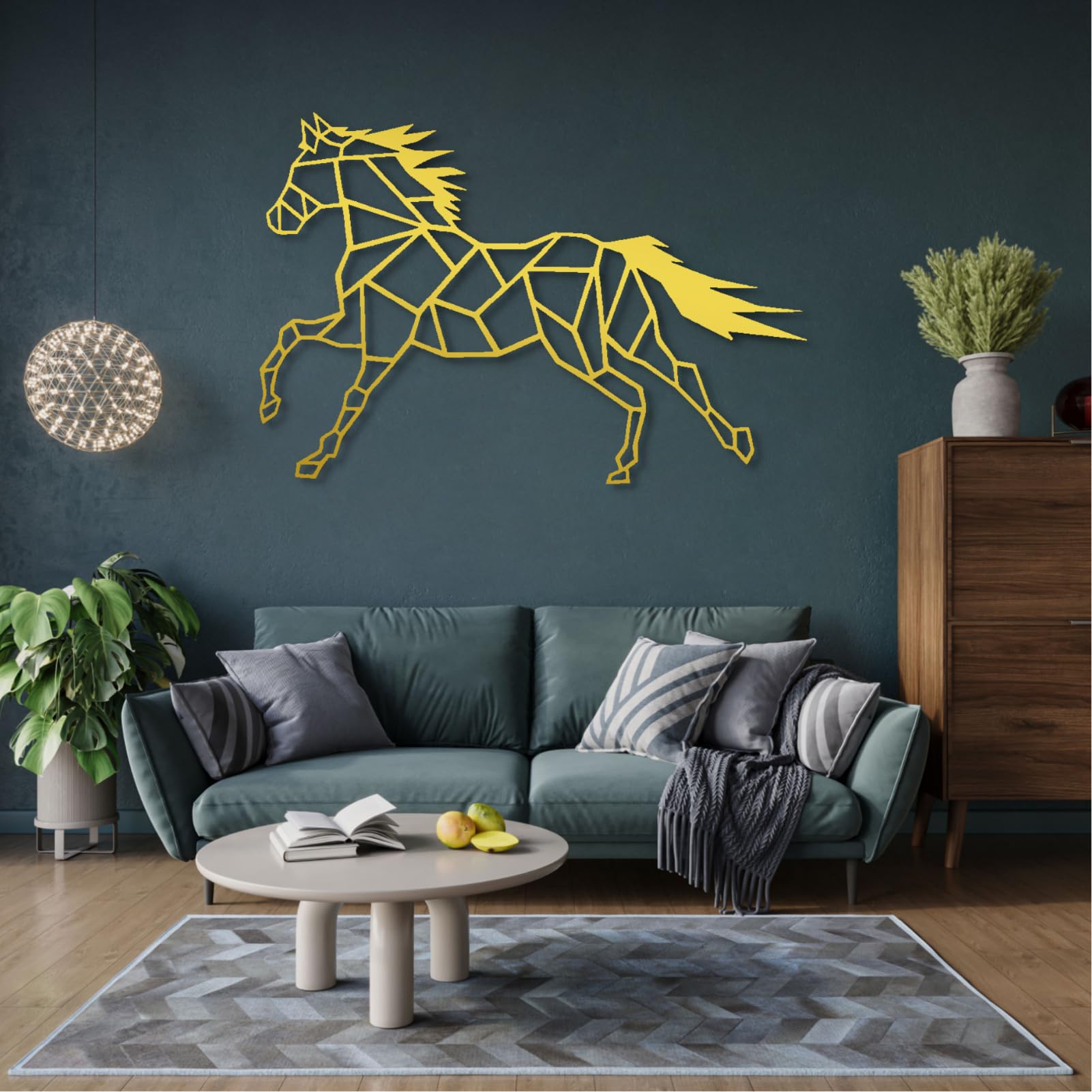 1601x1601 Metal Wall Decor, Horse Metal Wall Art, Geometric Horse, Living Room Metal Decor, Indoor Outdoor Hangings, Metal Horse Sign, Wildlife Horse Metal Wall Art, Metal Wall Decor White, 30W x 19H