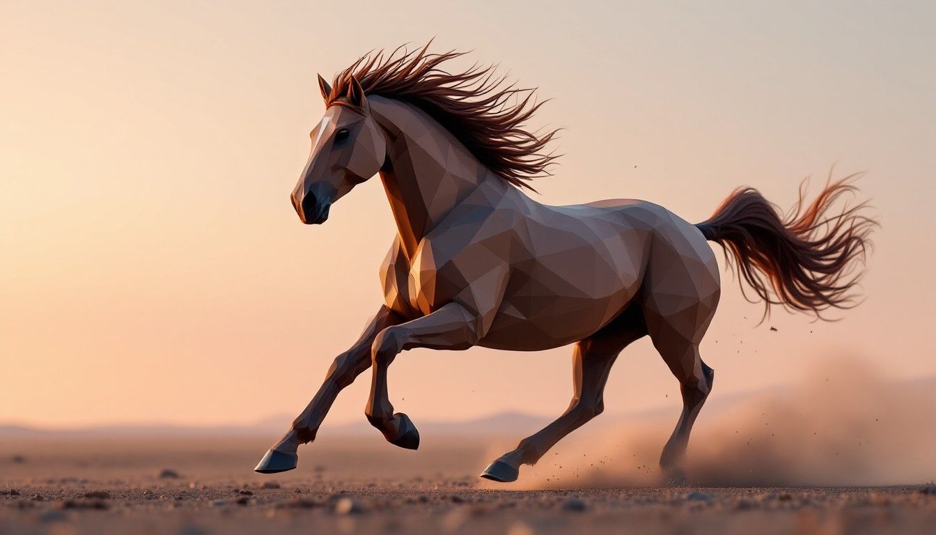 1344x768 Download Geometric Horse Leaping Image, Horse, Leaping