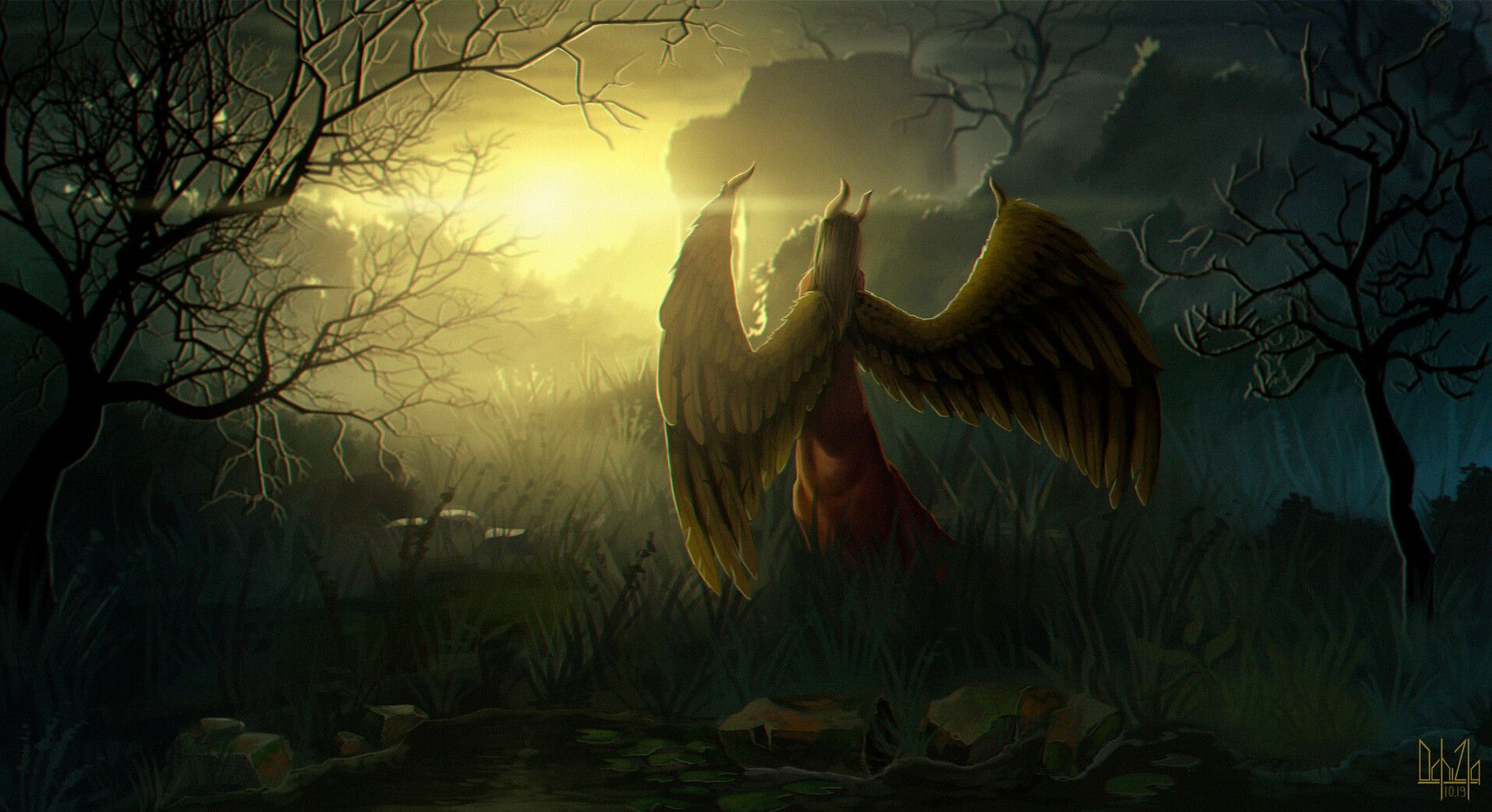 1916x1043 The swamp (Maleficent fanart)
