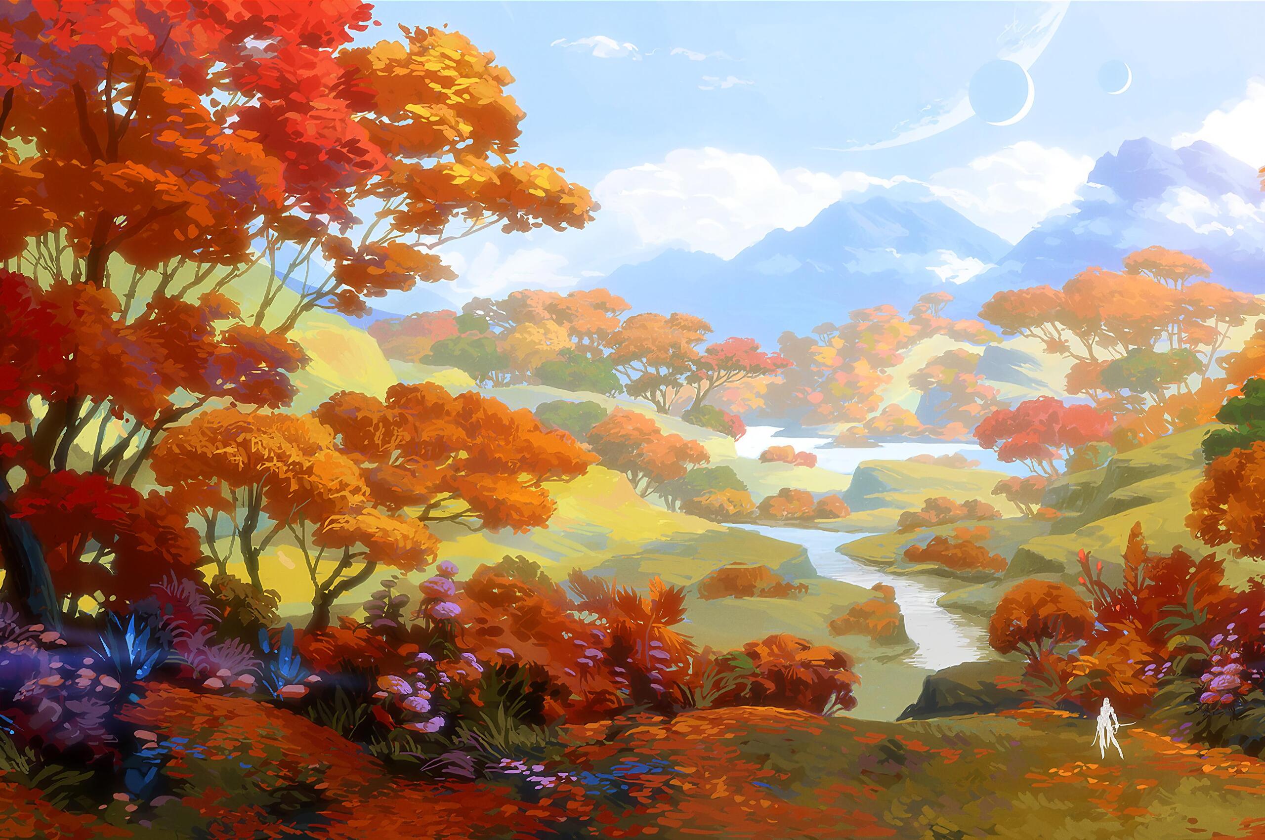 2560x1700 Autumn Pixel Art Wallpaper