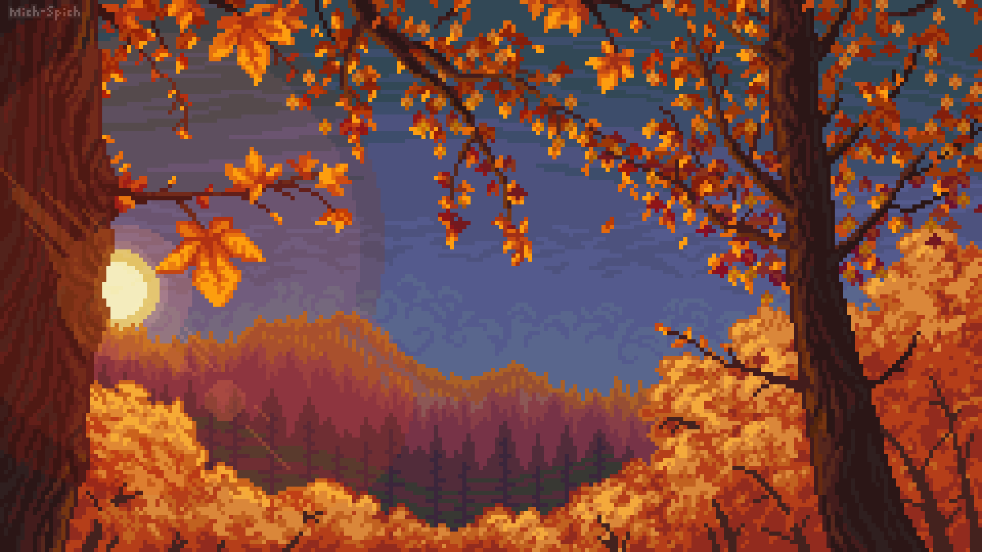 1920x1080 Pixel Art Autumn Wallpaper