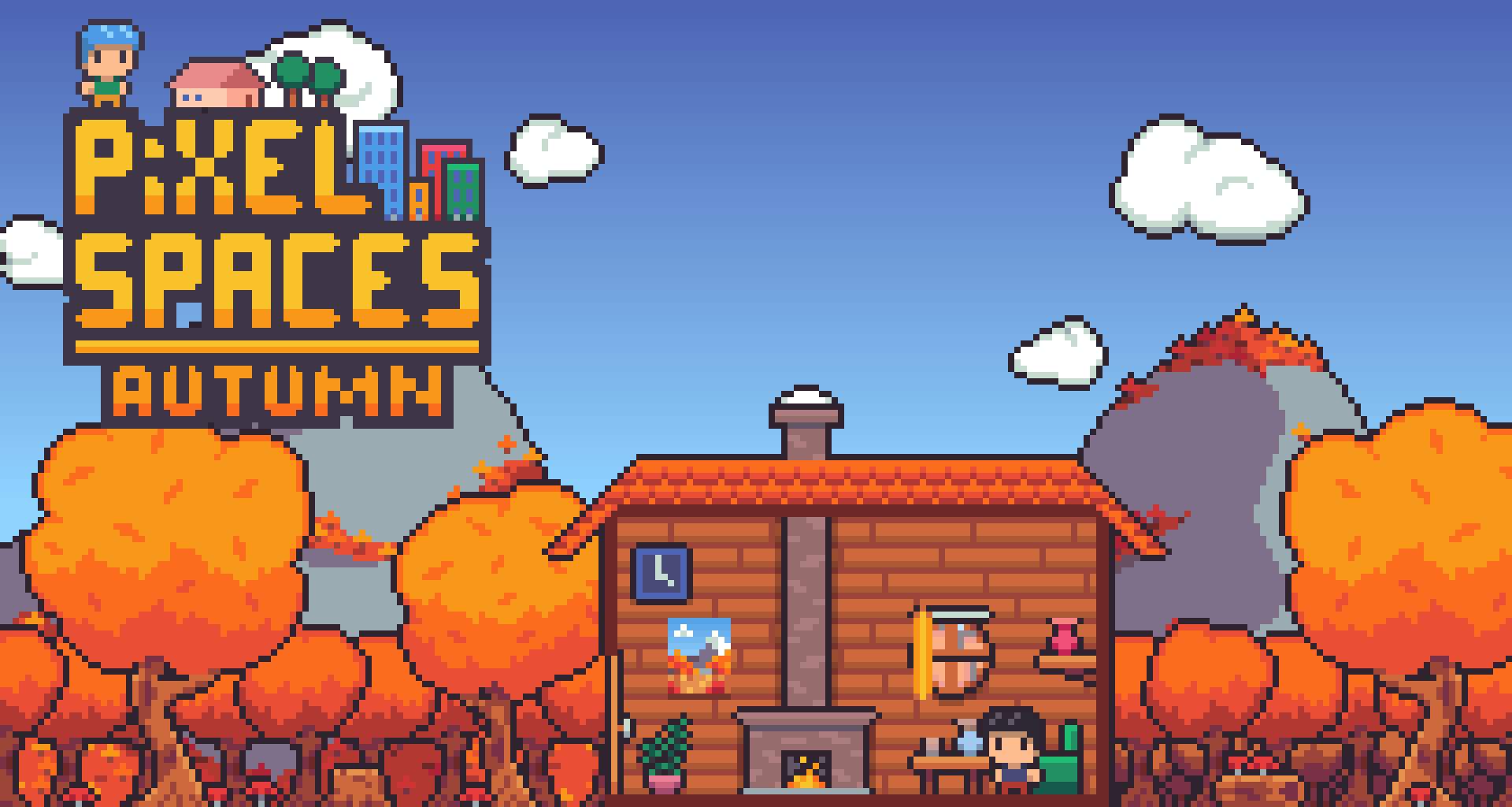 1920x1024 Made this cozy Autumn scene!