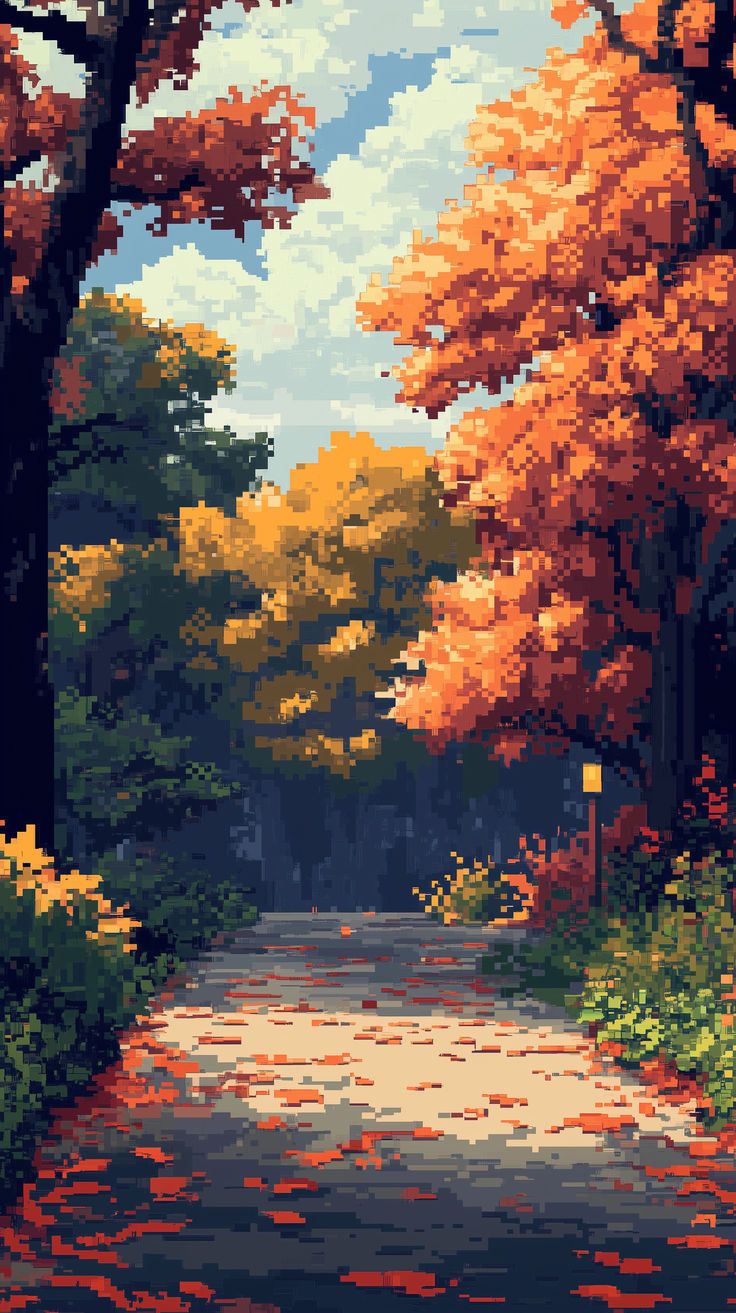 736x1313 Pixel Art Autumn Vibes Wallpaper 4