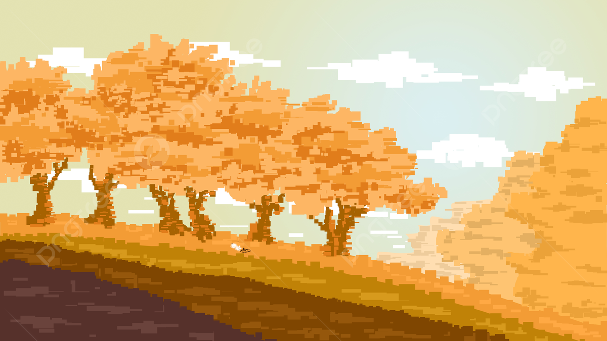 1200x675 Vintage Autumn Sky Lawn Maple Background Design, Autumn Background, Pixelated Background, Retro Background Image And Wallpaper for Free Download