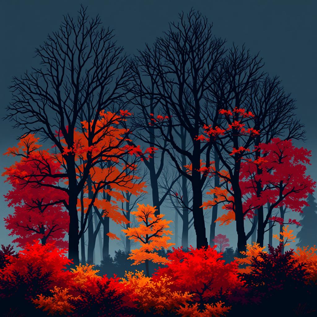 1024x1024 Pixel Art Autumn Forest