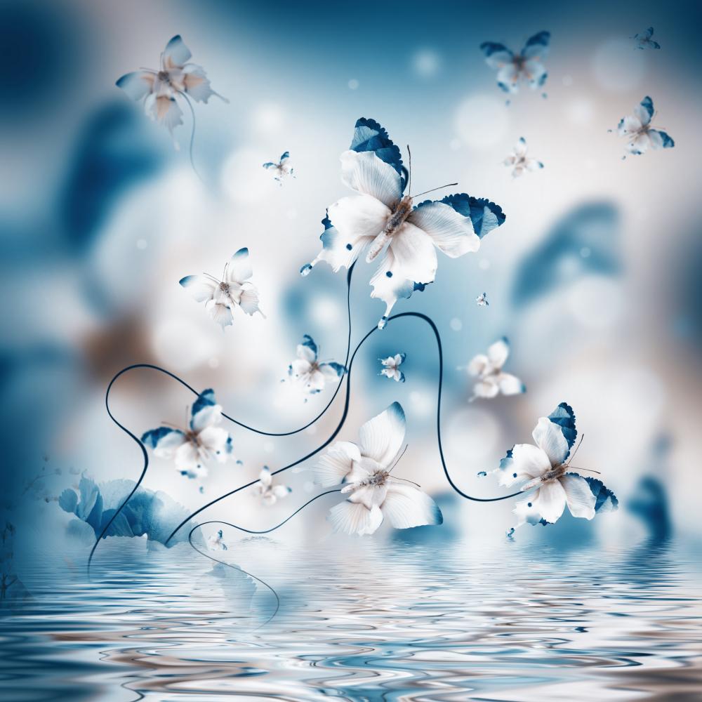1000x1000 Amazing Butterfly Fairy Flowers Wall Mural