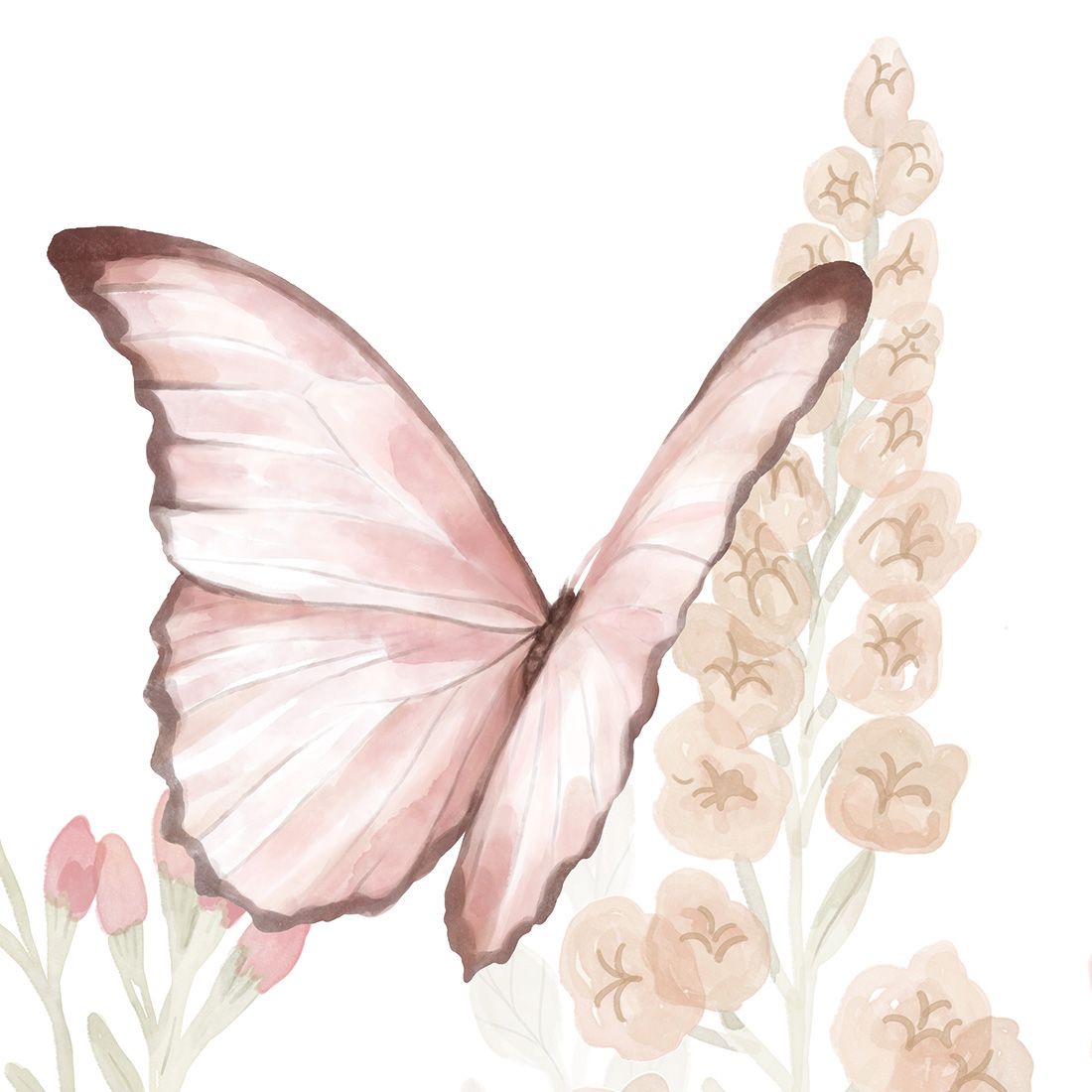 1100x1100 Wallpaper. butterfly. Floral wallpaper. Wallpaper for kids. Pastelowe Love ®