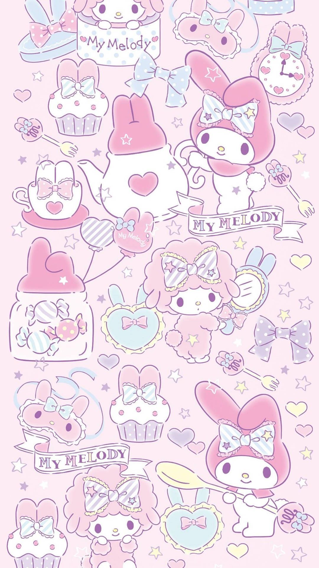 1080x1920 My Melody Collage Wallpaper