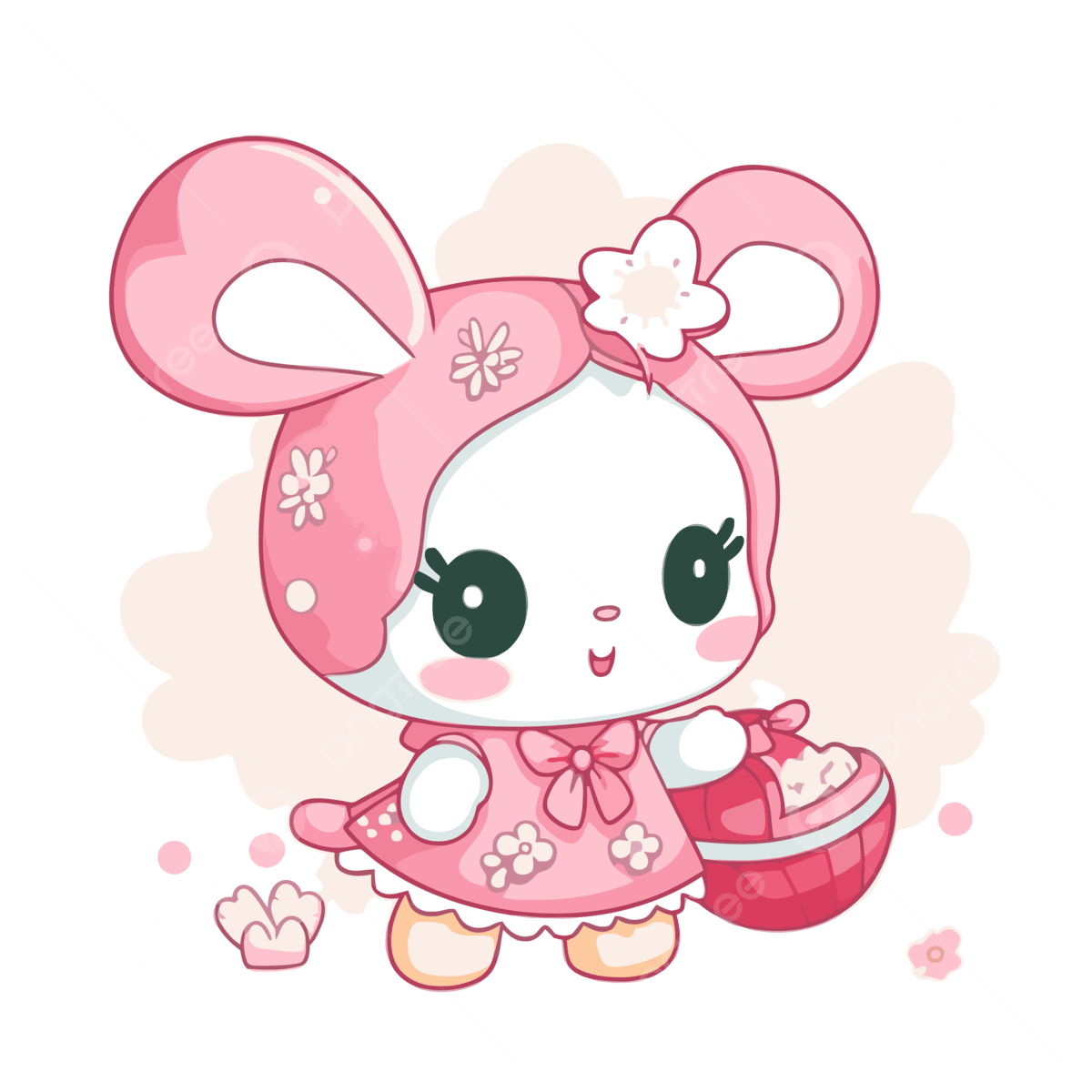 1200x1200 My Melody Clipart Kawaii Kawaii Taiwan Nena Cartoon Vector, Cartoon Clipart, Kawaii Clipart, Pink Bunny Baby Girl Nena Bunny PNG and Vector with Transparent Background for Free Download