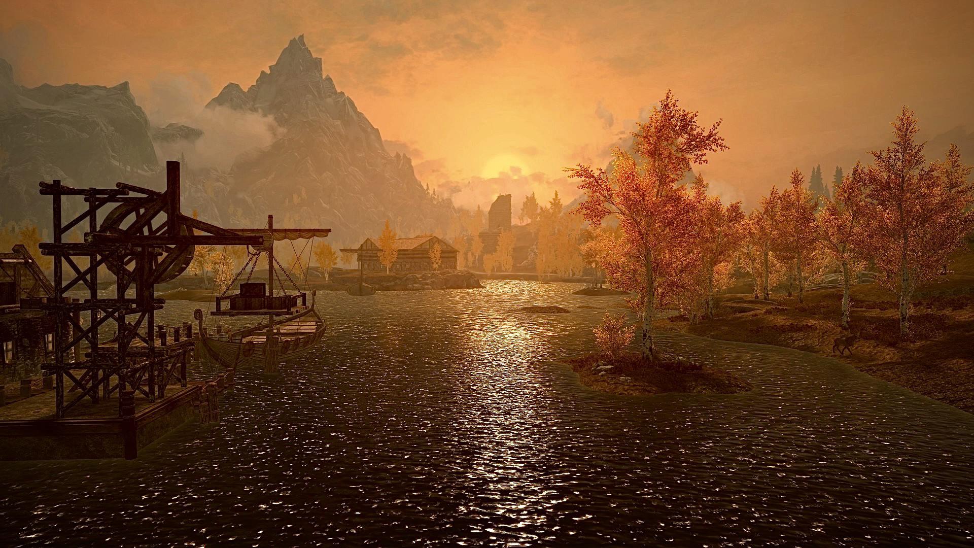 1920x1080 A beautiful Riften sunset