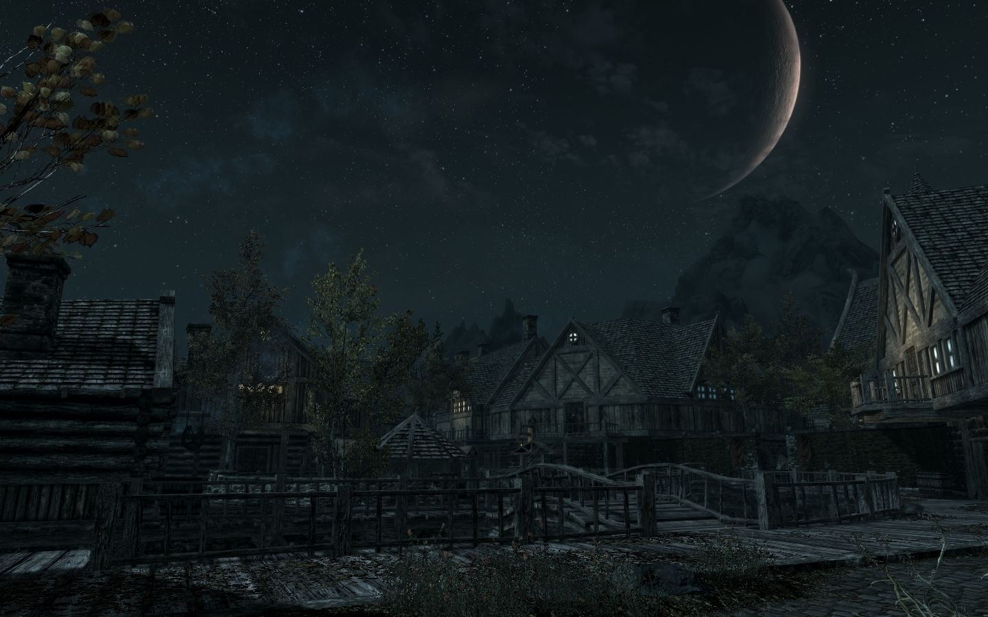 1440x900 Riften Nighttime & Towns