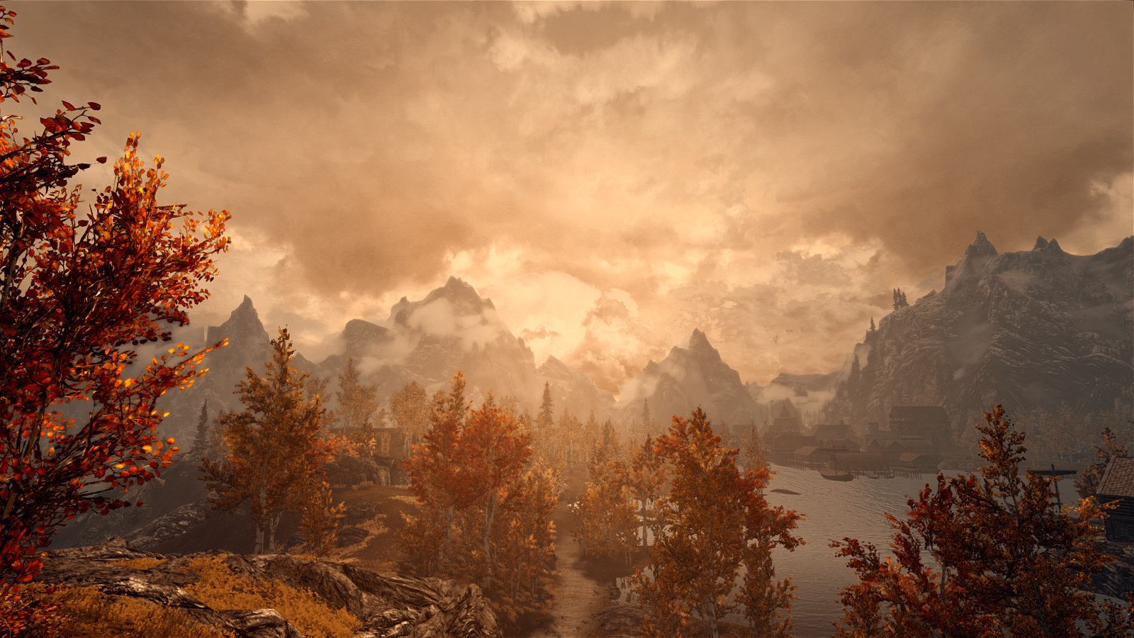 1600x900 Took this screenshot on my way to Riften