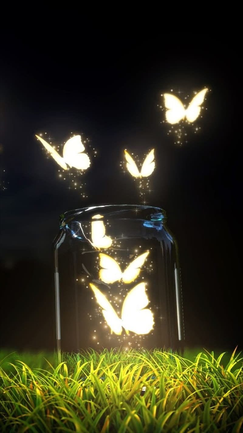 800x1422 Glowing butterfly, glow, light, pretty, HD phone wallpaper