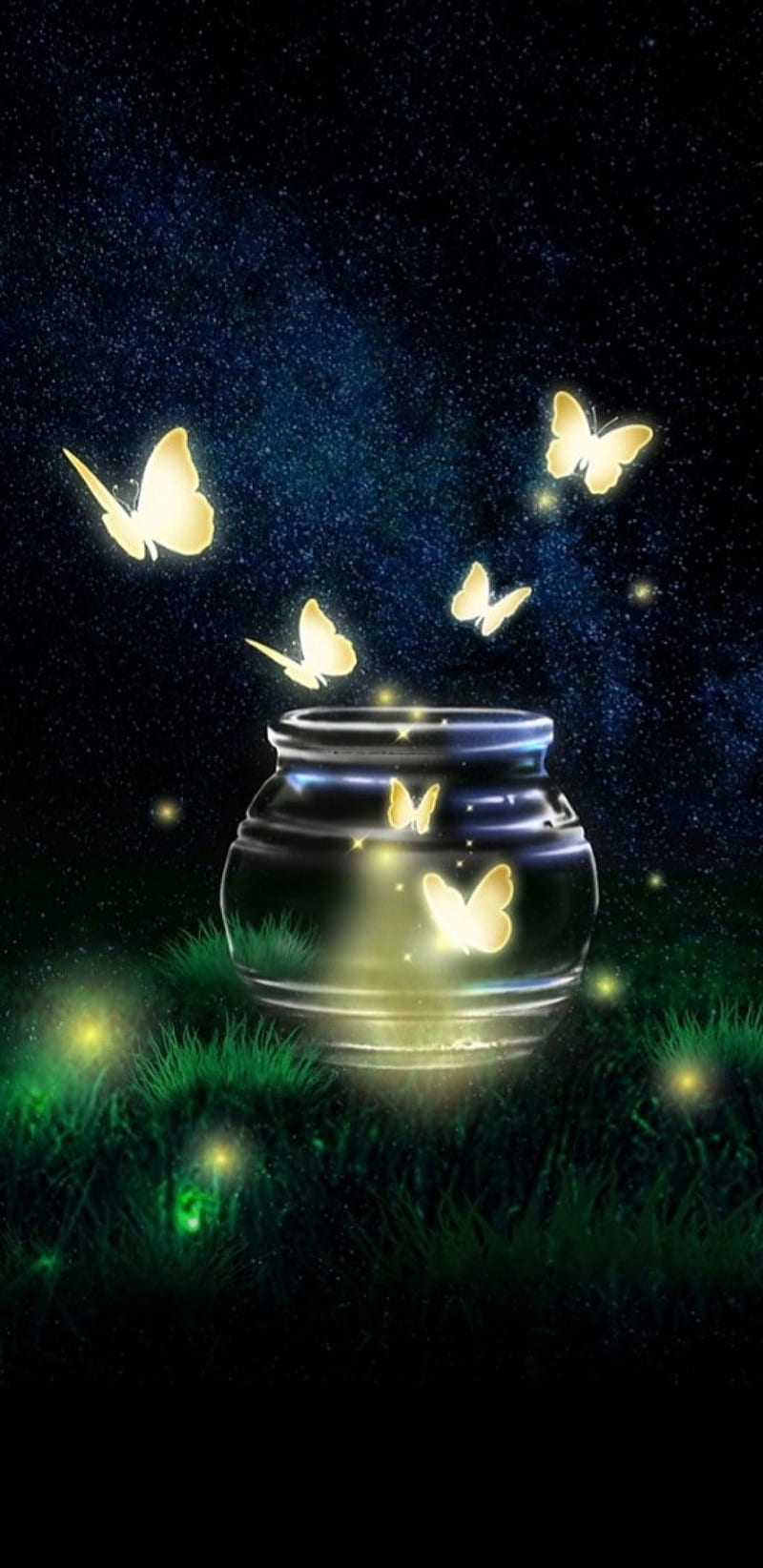 800x1644 Earthly Butterflies, butterfly, earth, girly, glow, glowing, pretty, HD phone wallpaper