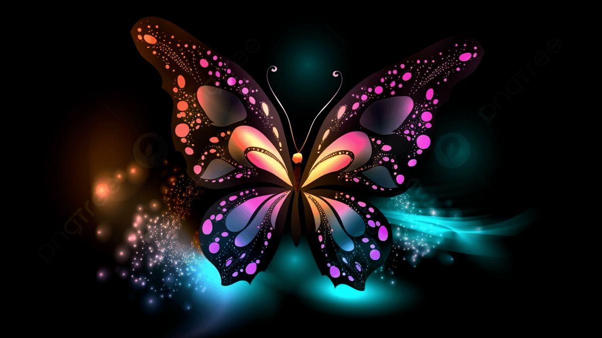 1200x675 Butterfly Glowing Illustration Background, Butterfly, Glow, Colorful Butterfly Background Image And Wallpaper for Free Download