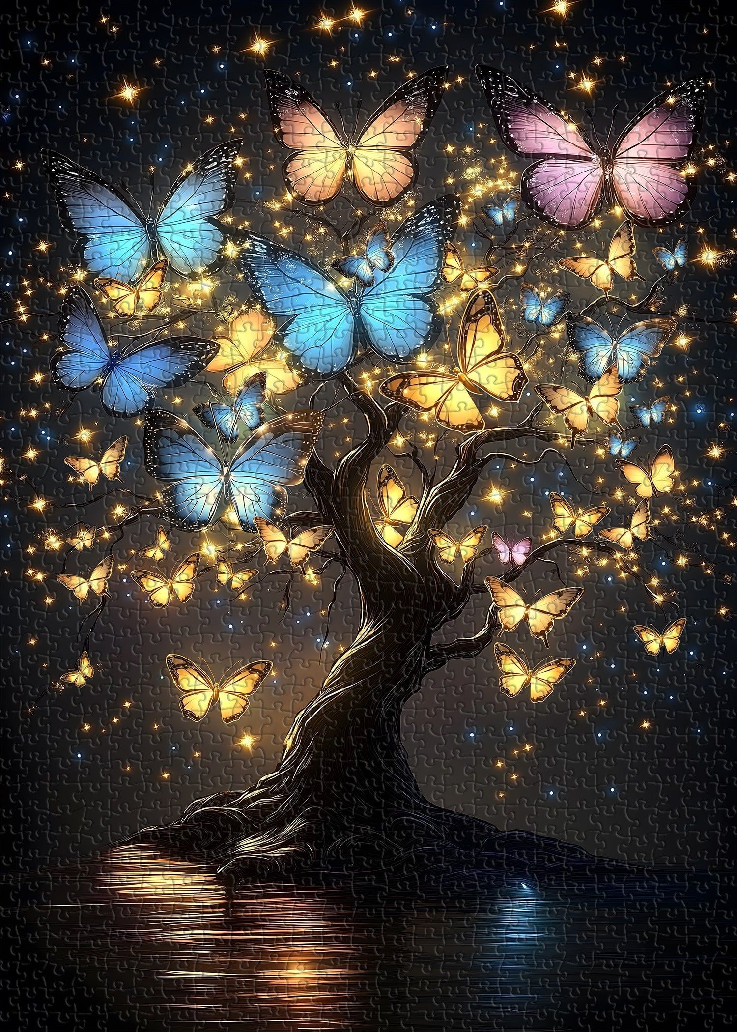 1500x2100 Butterfly Glow Tree Jigsaw Puzzle 1000 Pieces