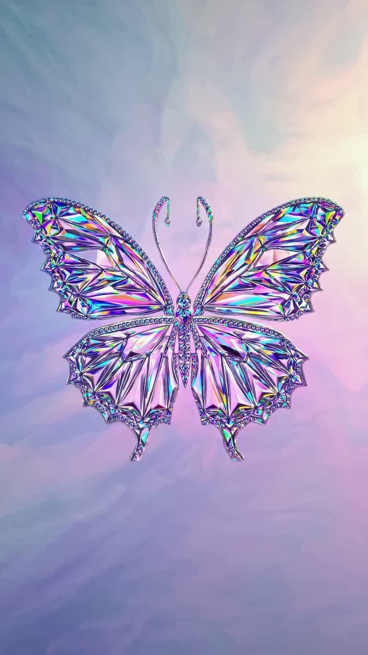 720x1280 Holographic butterfly Videos and 4K to download