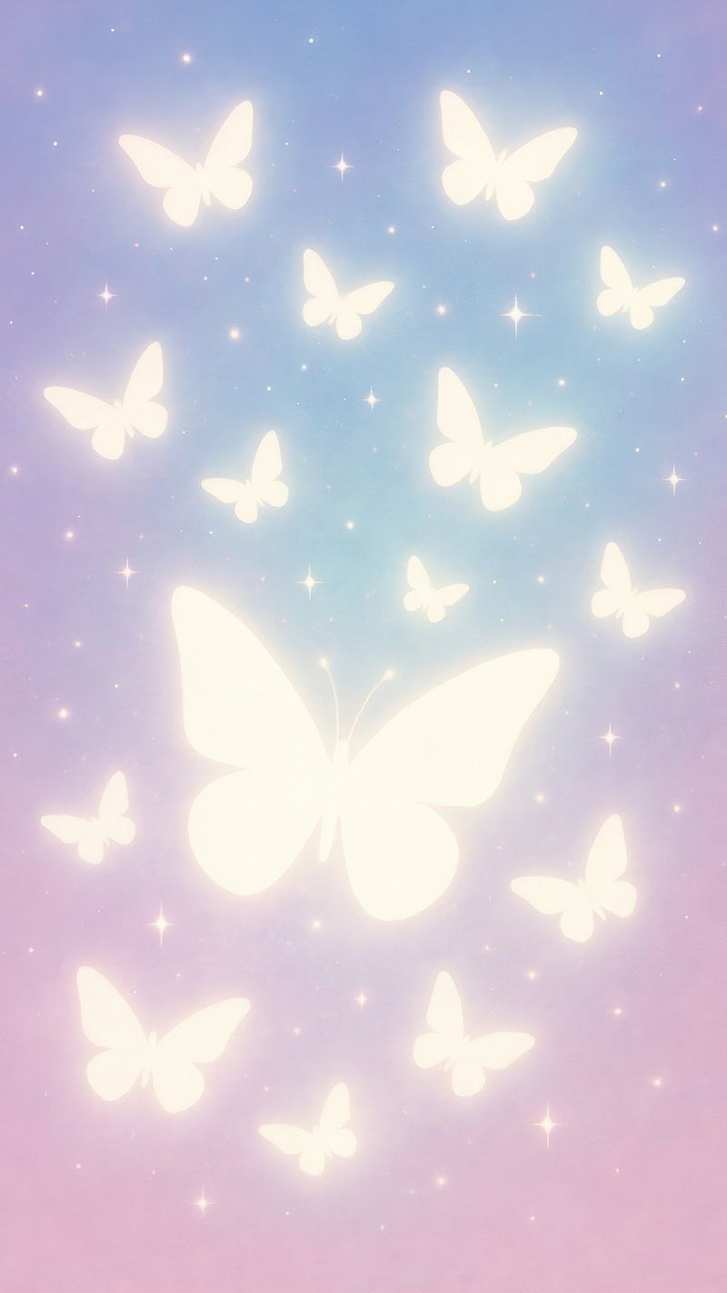 800x1422 Glowing Butterfly Stars Image Wallpaper
