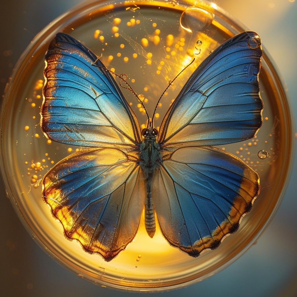 1024x1024 Download Ethereal Butterfly Glow Image, Glow, Blue