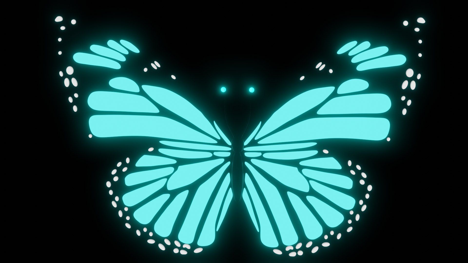 1920x1080 Butterfly With Glow Effect 3D Model
