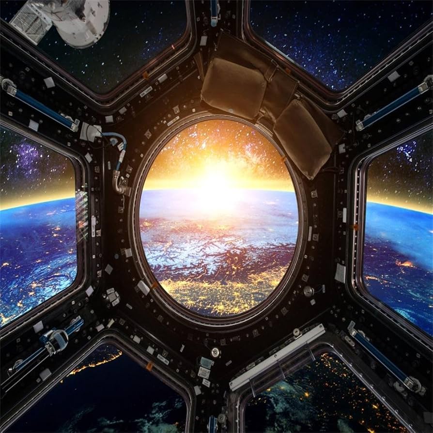 894x894 Amazon.com : AOFOTO 10x10ft Spaceship Interior with Window View On Planet Backdrop Galaxy Universe Exploration Science Fiction Spacecraft Photography Background Space Station Photo Studio Props Vinyl Wallpaper