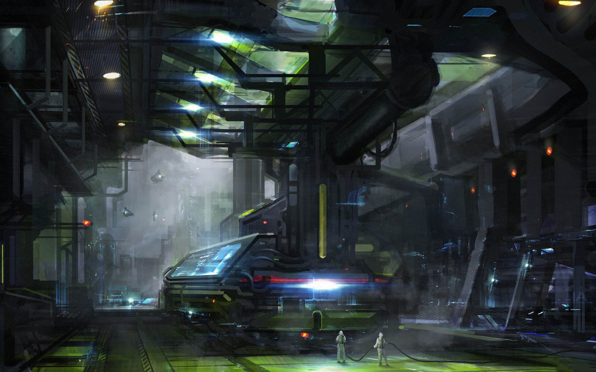 1920x1200 Futuristic Space Station: Sci Fi HD Wallpaper By Christian Quinotx1200
