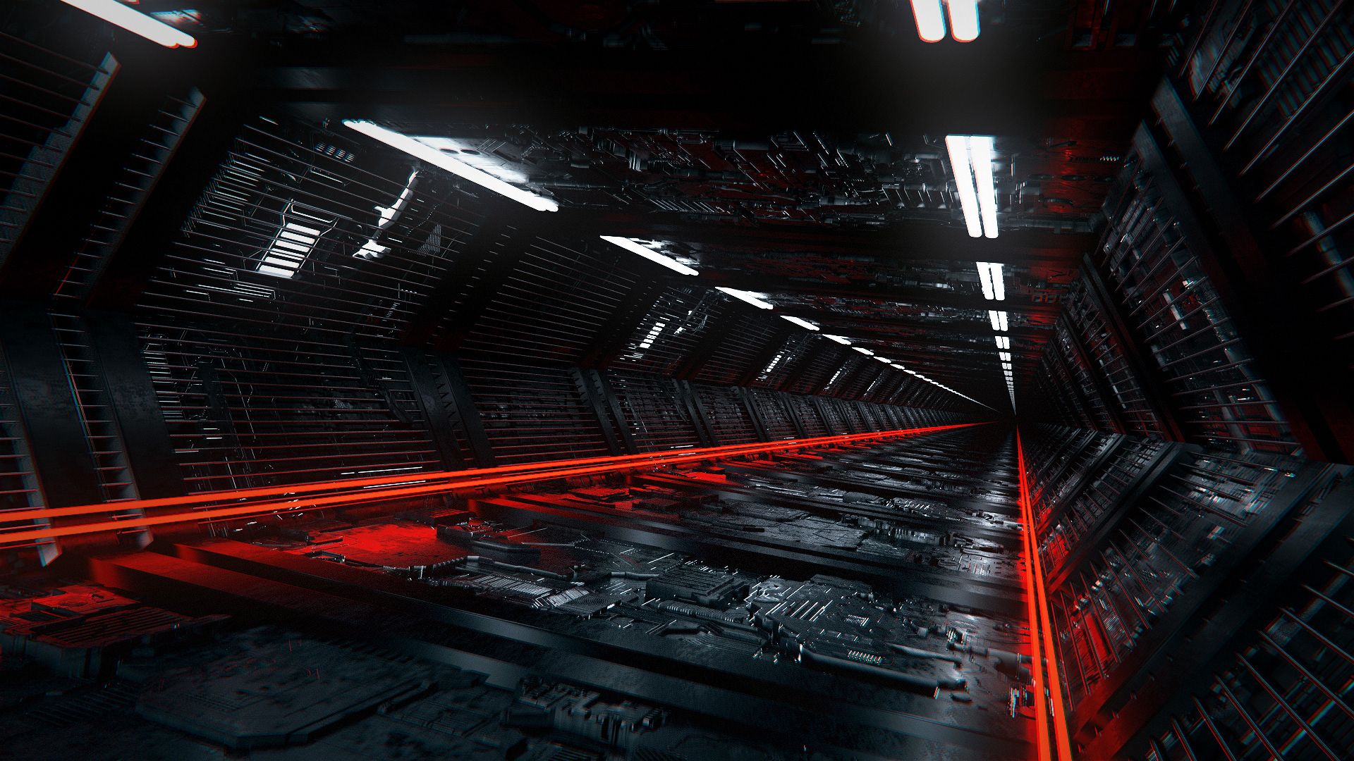 1920x1080 Sci Fi Space Station Corridor HD Wallpaper By Andrey Poleshkox1080