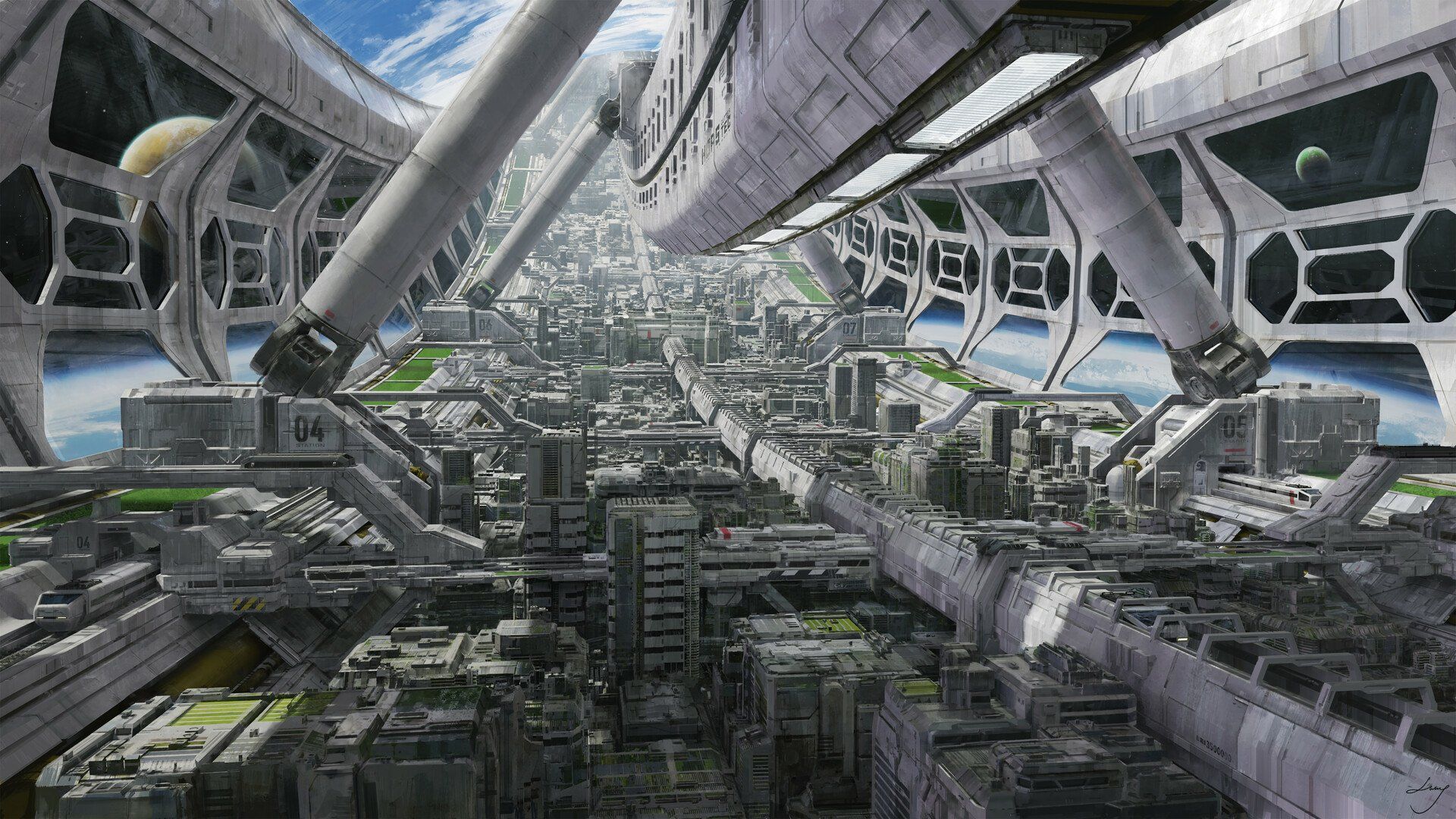 1920x1080 Futuristic Sci Fi Space Station HD Wallpaper By Swangx1080