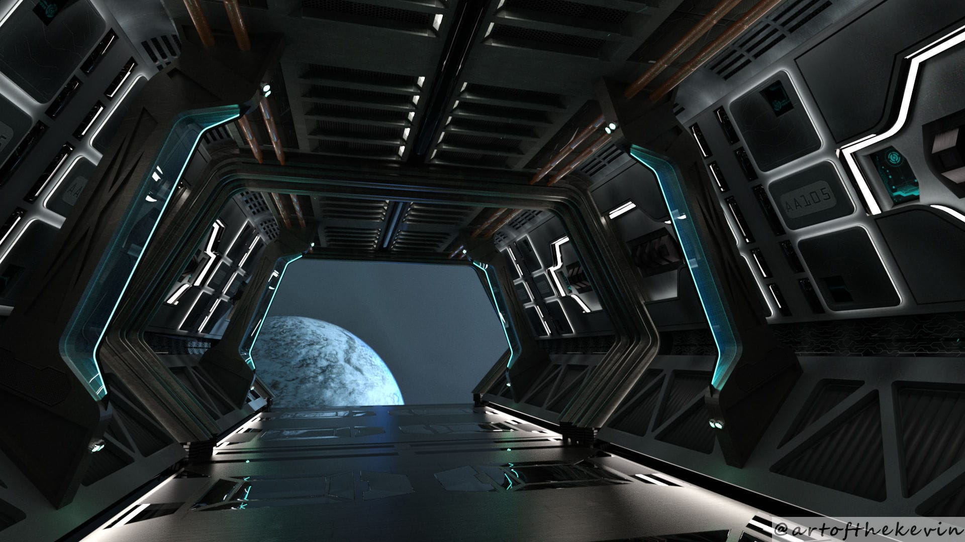 1920x1080 Space Station Corridor