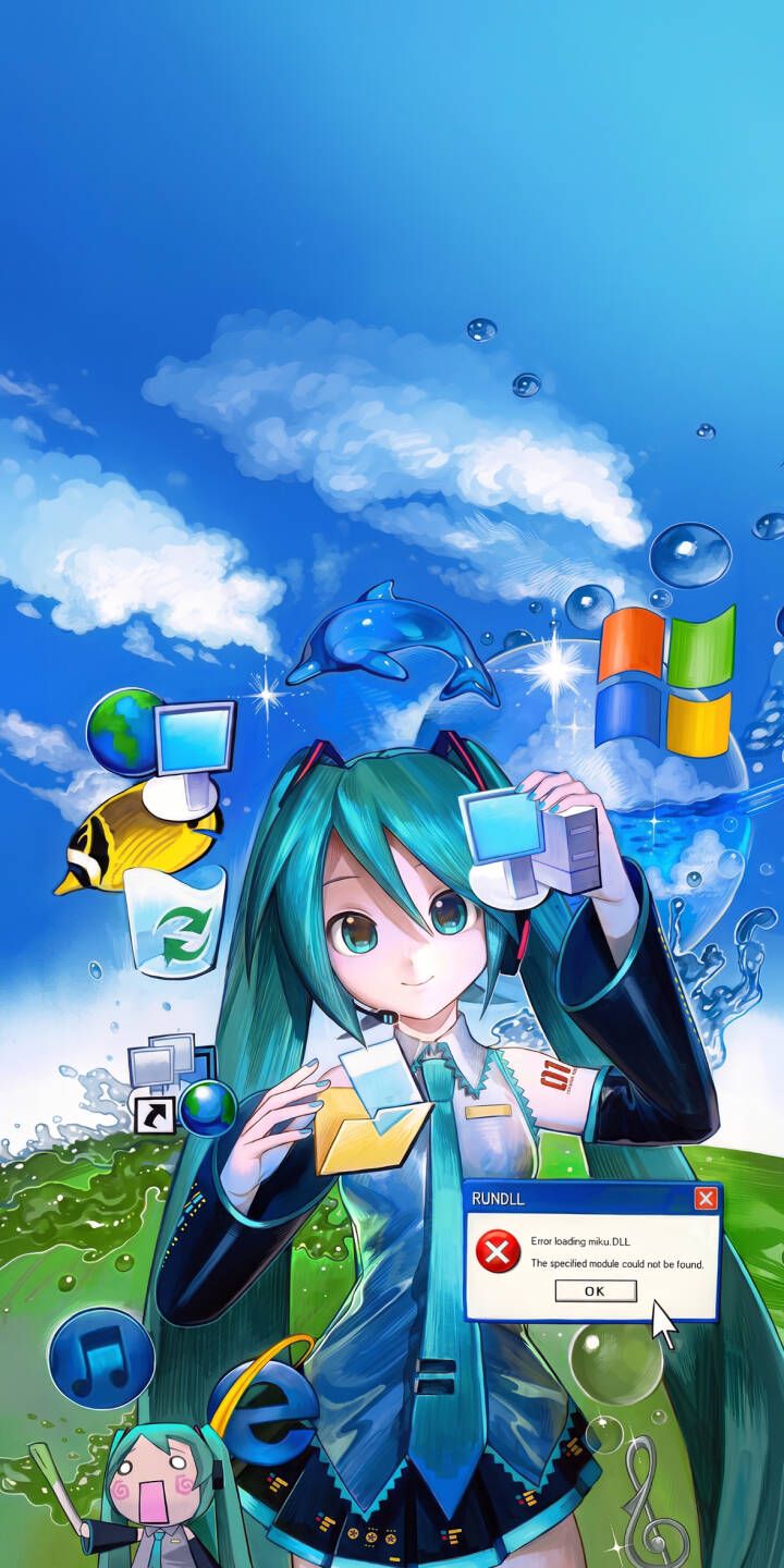 720x1440 Hatsune Miku System Crash Wallpaper 1080x1920 Wallpaper For IPhone 6 6s 7 8 Plus
