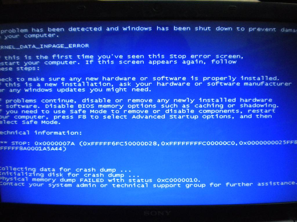 1024x768 Multiple Blue screen errors with crash dump failure, Operating sytem not found, disk check error and much more Q&A