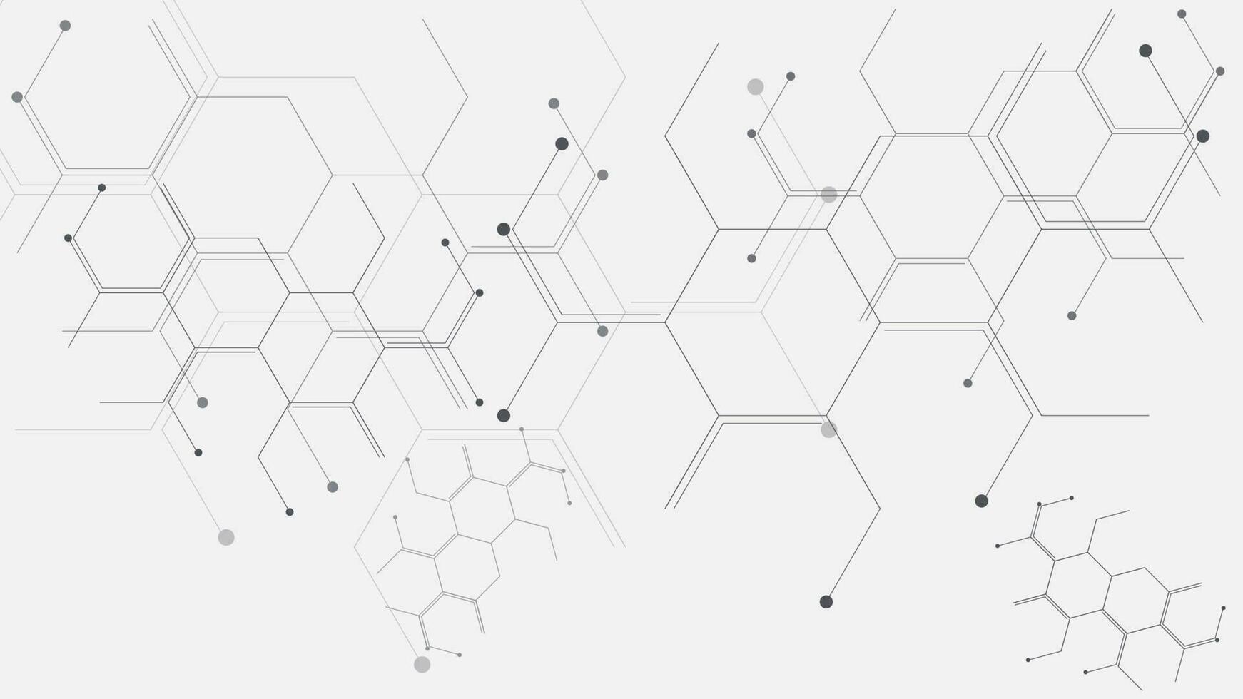 1742x980 Abstract hexagonal background design. Medical, chemistry, molecules, science and technology. Vector illustration
