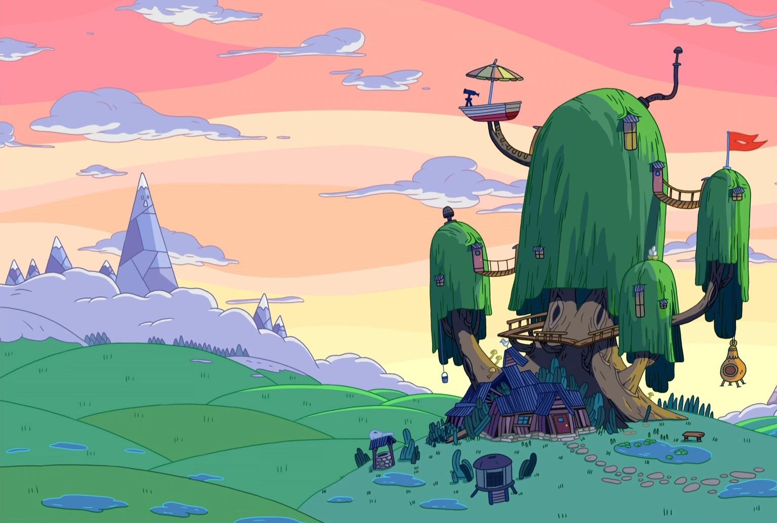 1534x1034 I always loved the random little detail that The ice kingdom is so close to Finn and Jake's house you can see it in the background a couple hills away