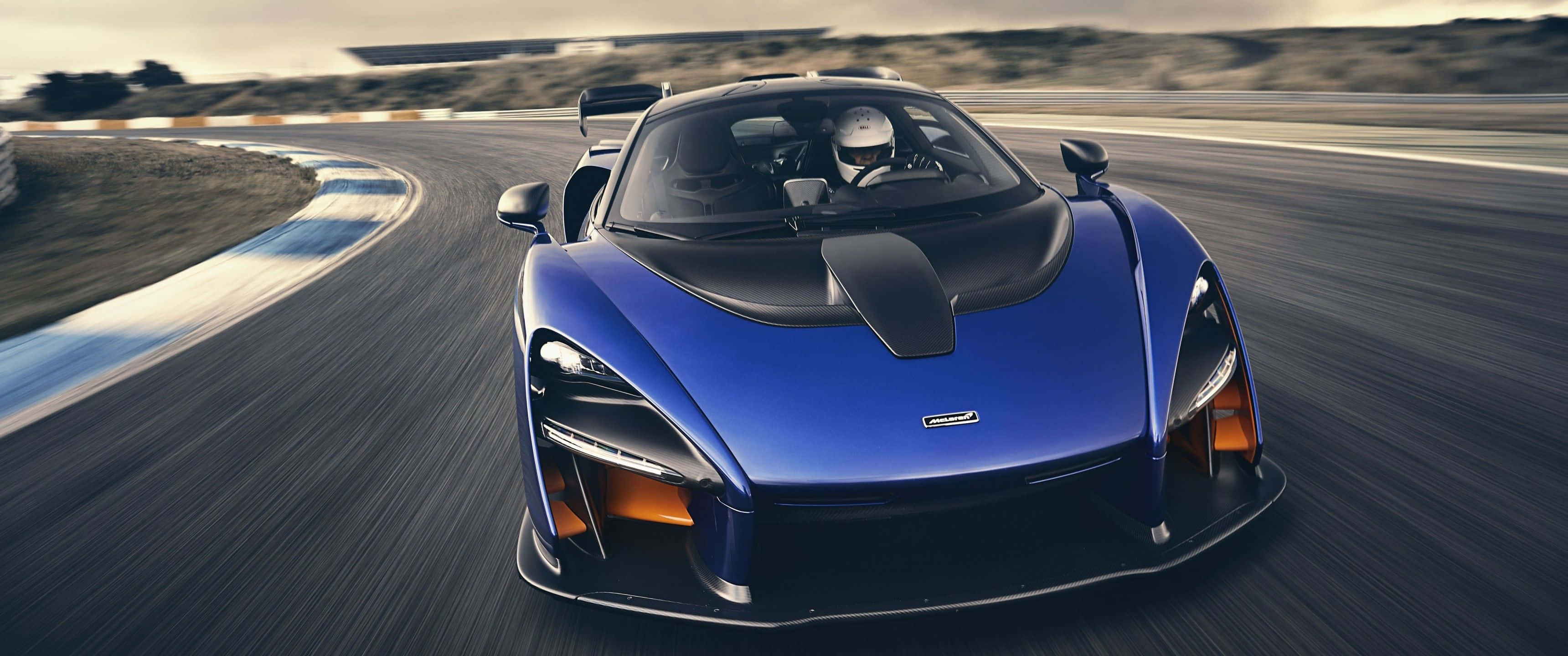 3440x1440 Download 3440x1440 Blue McLaren Senna Car Wallpaper
