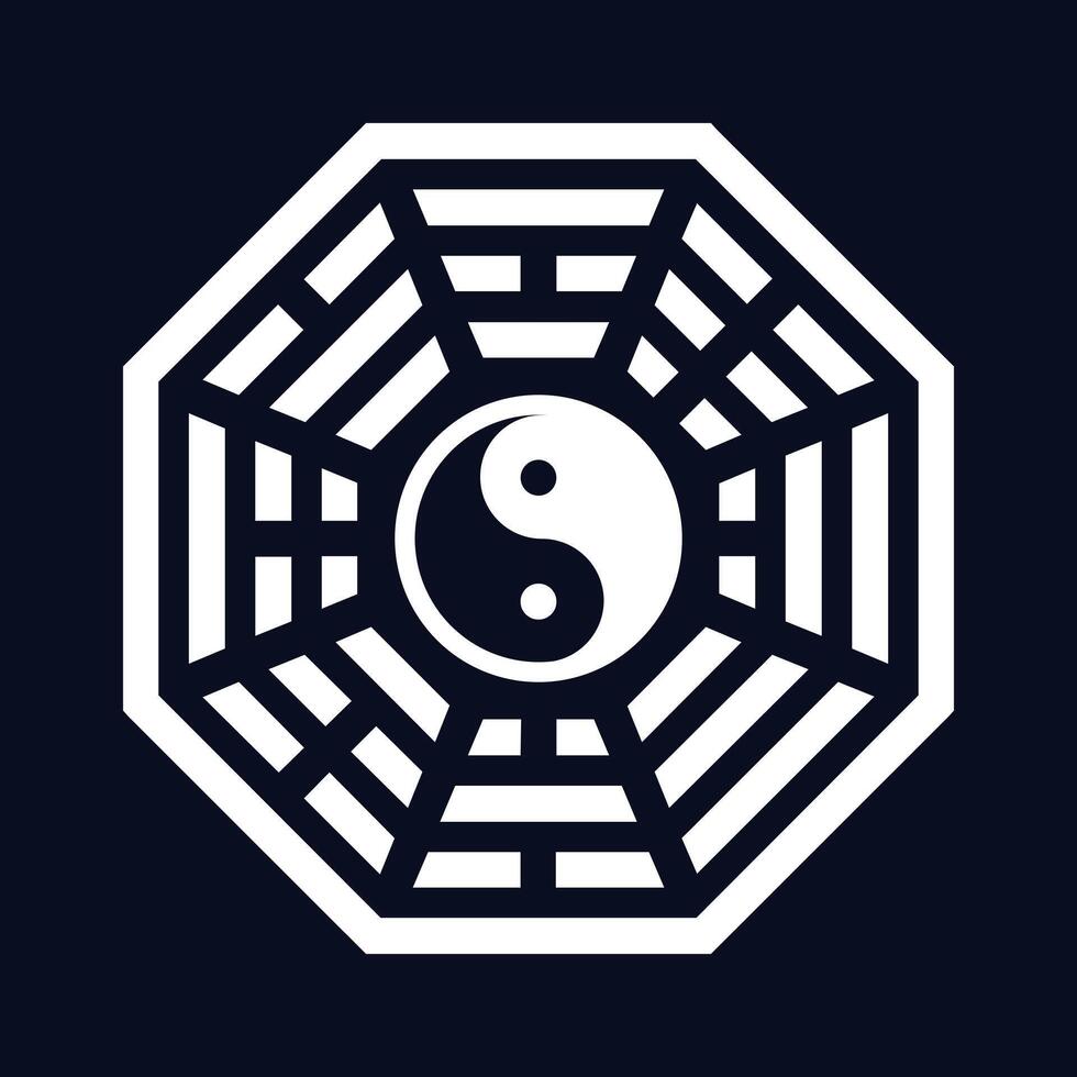 980x980 Yin Yang Trigrams Bagua Yin Yang Symbol On A Dark The Eight Trigrams Of Bagua 49894534
