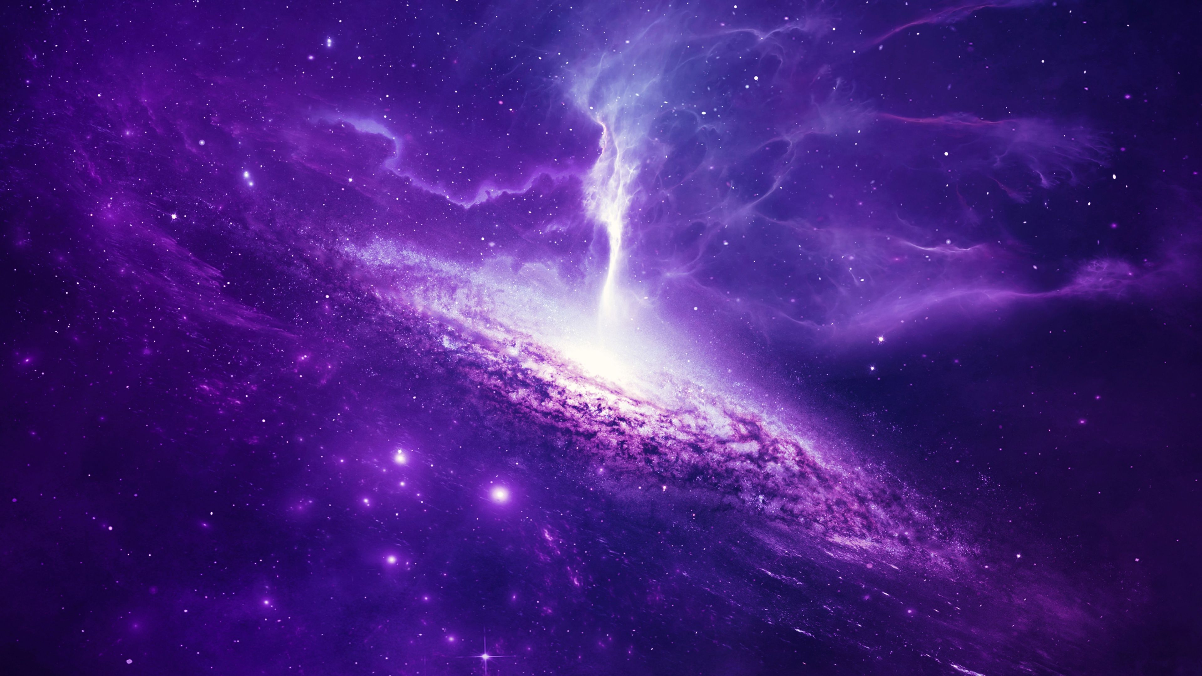 3840x2160 Universe Wallpaper 4K, Spiral, Nebula, Galaxy, Purple