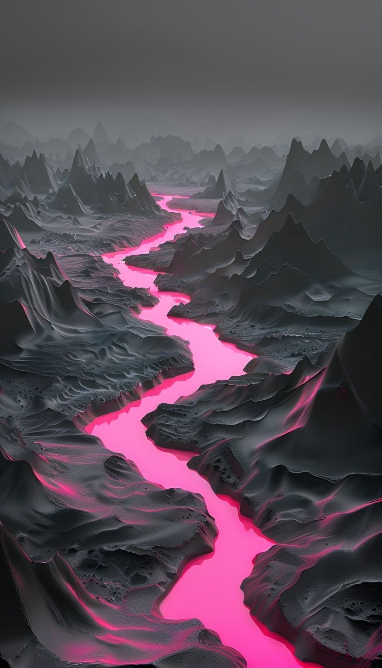 768x1344 Surreal Golden River in Abstract Landscape Virtual Background